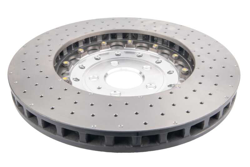 DBA Audi RS6 / RS7 5000 Series XD Drilled & Dimpled 2-Piece Front Brake Rotor, Silver Hat (DBA53002SLVXD)