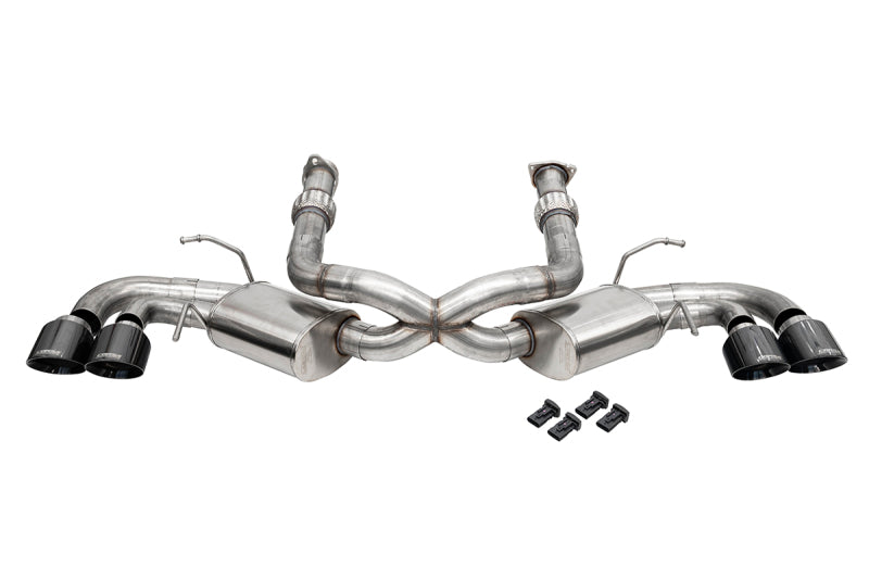 CORSA Performance 2020-2025 Corvette C8 Pro-Series 3.0in Cat-Back 4.5in. Tips - Black PVD