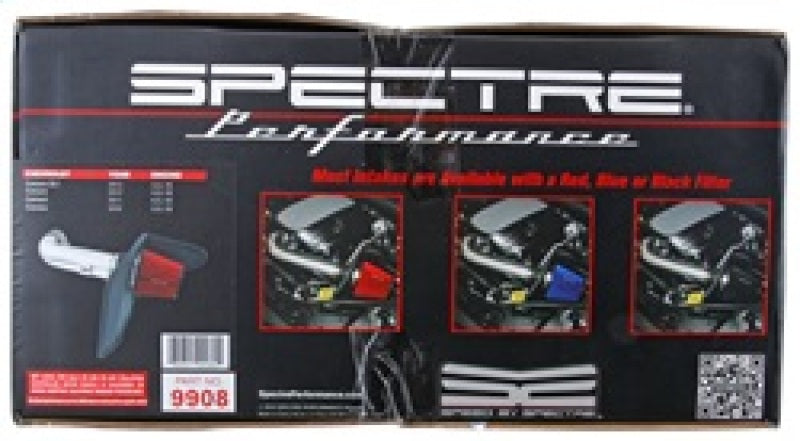 Spectre 2010-2012 Chevy Camaro V8-6.2L F/I Air Intake Kit - Clear Anodized w/Red Filter (spe9908) - photo 6