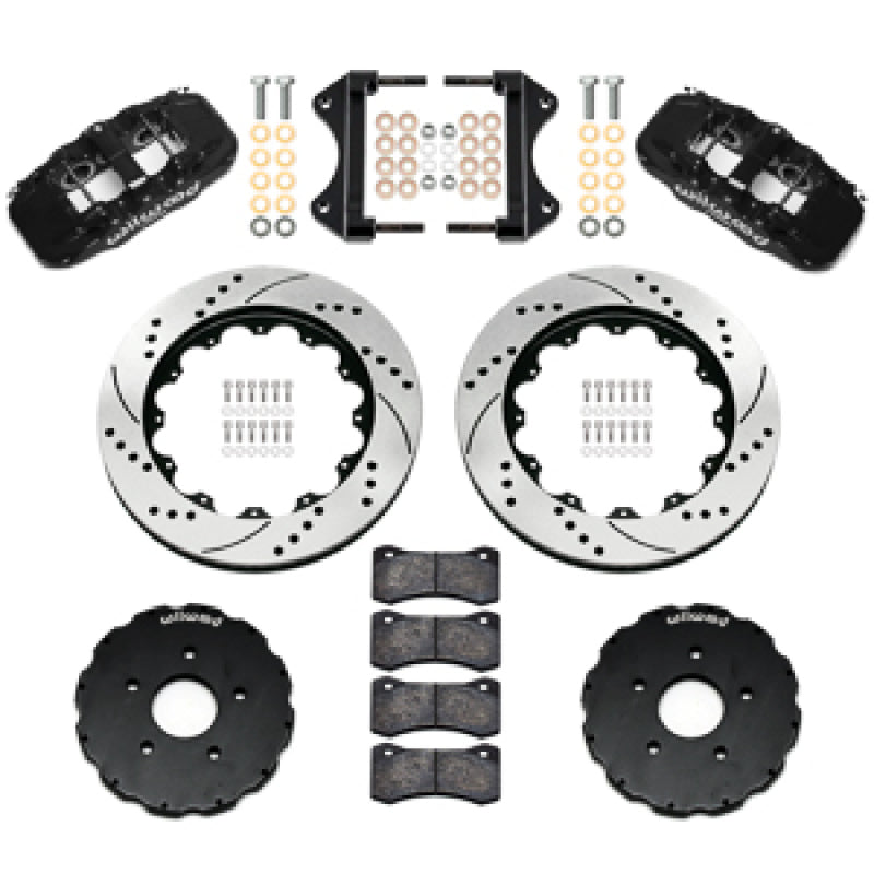Wilwood 2014-2019 Chevrolet Corvette C7 Aero6 Front Big Brake Kit (14in) - Black / Drilled & Slotted