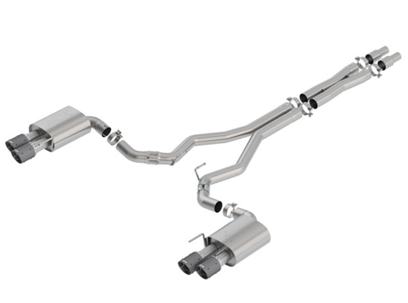 Borla 2018 Ford Mustang GT 5.0L AT/MT (without Valves) ATAK 3in Cat-Back Exhaust with Carbon Fiber Tips - photo 2