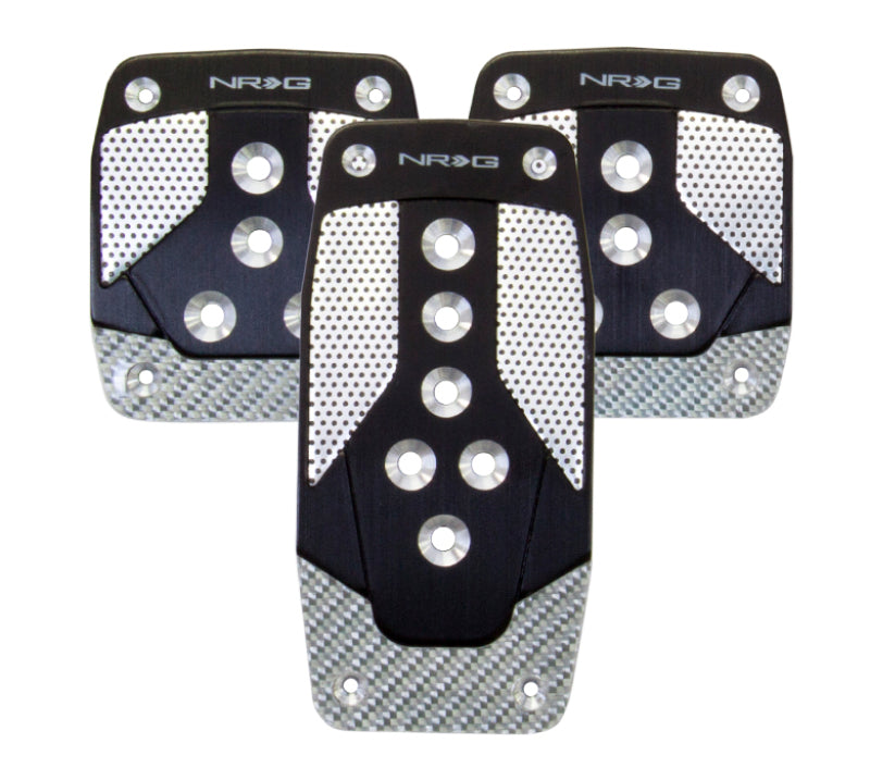 NRG Aluminum Sport Pedal M/T - Black w/ Silver Carbon