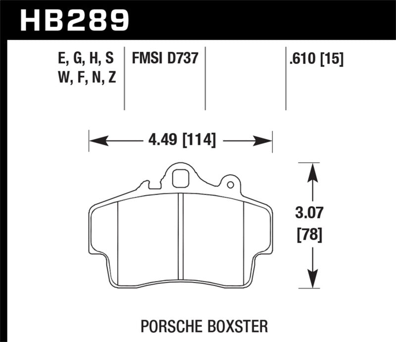 Hawk Blue 9012 Front Brake Pads - 97-08 Porsche Boxster (HB289E.610)