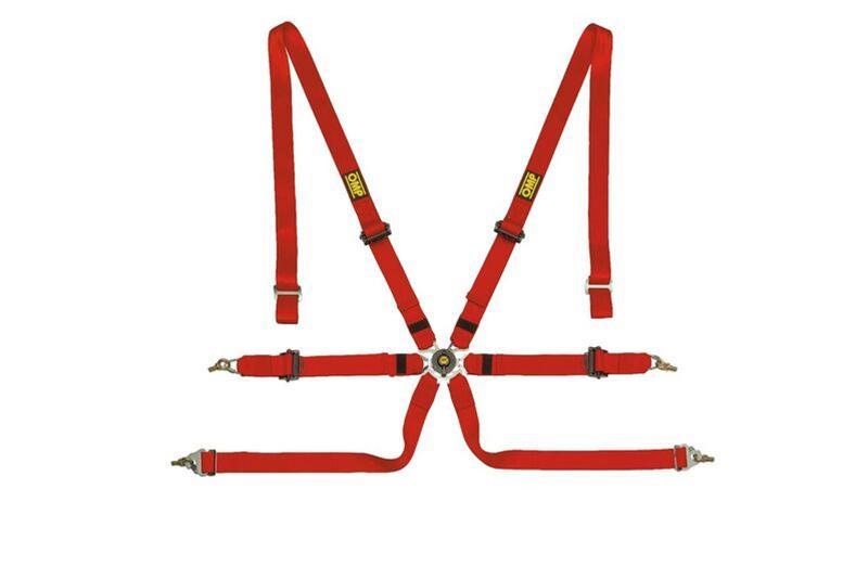 OMP Safety Harness One 2in Pull Up - Red (FIA 8853-2016) (DA0-0202-A02-061)
