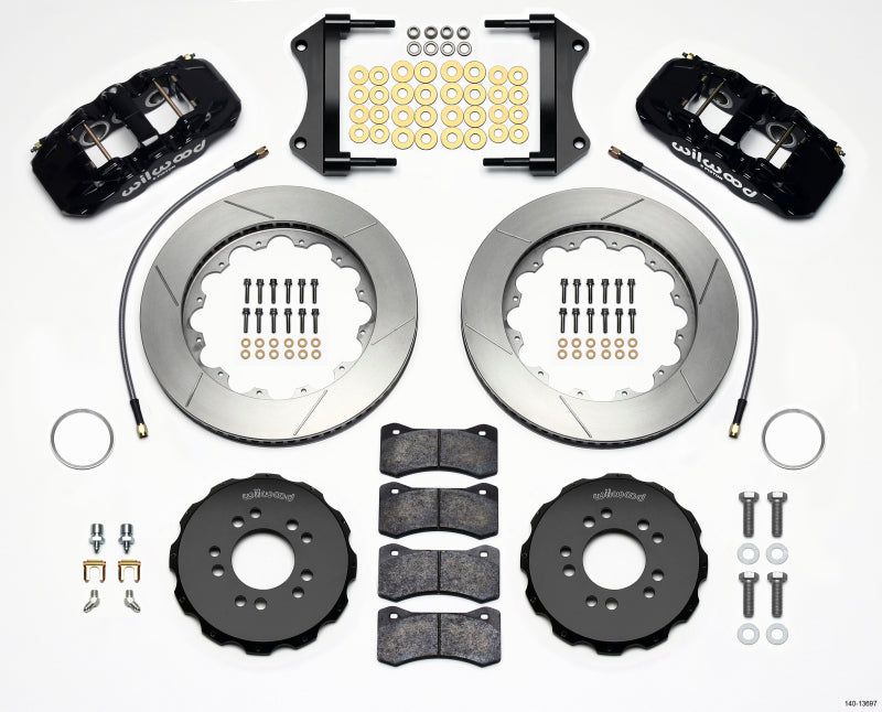 Wilwood 2014-2019 Chevrolet Corvette C7 Aero6 Front Big Brake Kit (14.25in) - Black / Slotted