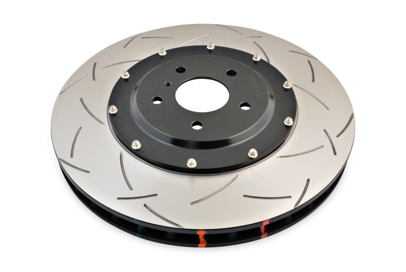 DBA Nissan GT-R (R35) 5000 Series T3 Slotted 2-Piece Front Brake Rotor, Black Hat (DBA52320BLKS)