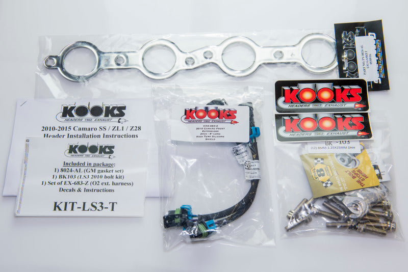 Kooks Headers 2010-2014 Chevrolet Camaro SS LS3/L99/ 6.2L 1 7/8in x 3in Stainless Steel LT Headers Inc 3in x 2 1/2in Green Catted - photo 4