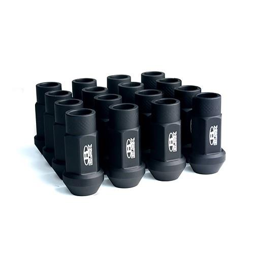 BLOX Racing Street Series Forged Lug Nuts - Flat Black - 12x1.25 - Set of 20 - New Design (BXAC-00107-SSFB)
