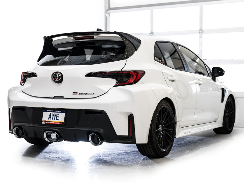 AWE Tuning 2023-2024 Toyota GR Corolla Track Edition Cat-Back Exhaust - Chrome Silver Tips