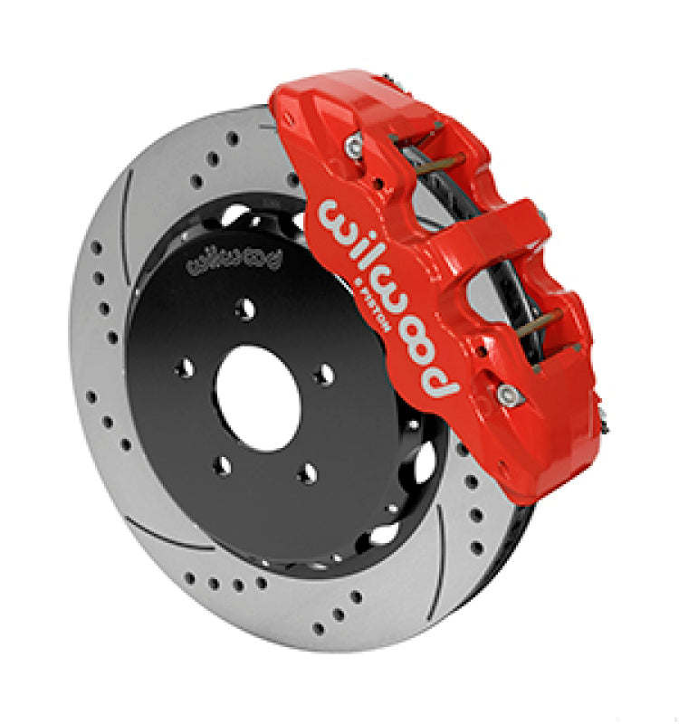 Wilwood 2009-2013 Nissan 370Z / Infiniti G37 Aero6 Front Big Brake Kit - Red / Drilled & Slotted