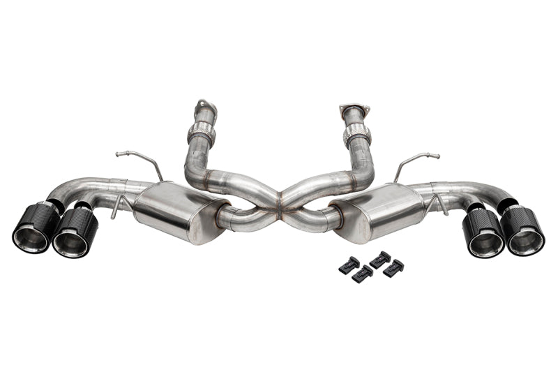 CORSA Performance 2020-2025 Corvette C8 3in. Cat-Back 4.5in. Tips - Polished Carbon Fiber Tips
