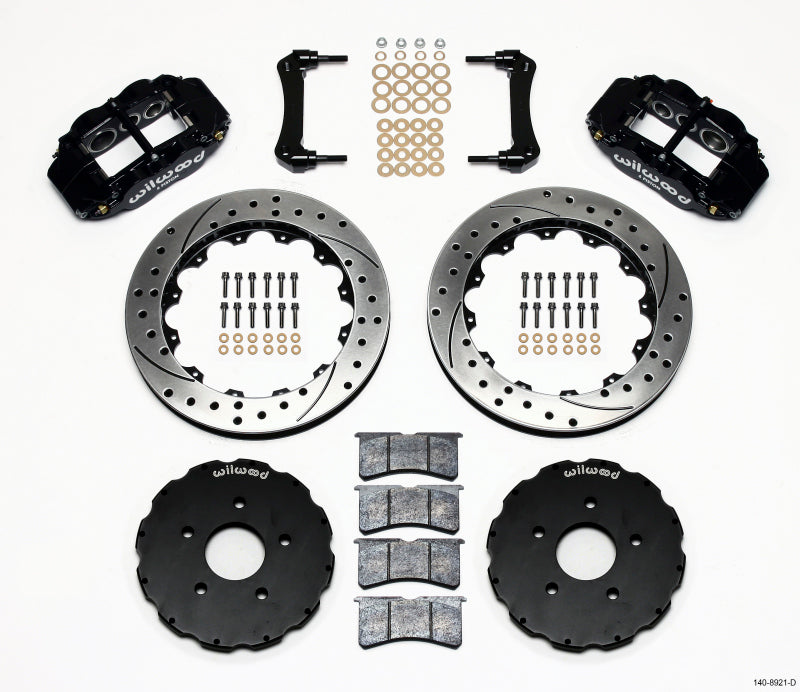 Wilwood 2005-2013 Chevrolet Corvette C6 Forged Narrow Superlite 6R Front Big Brake Kit (13.06in) - Black / Drilled & Slotted