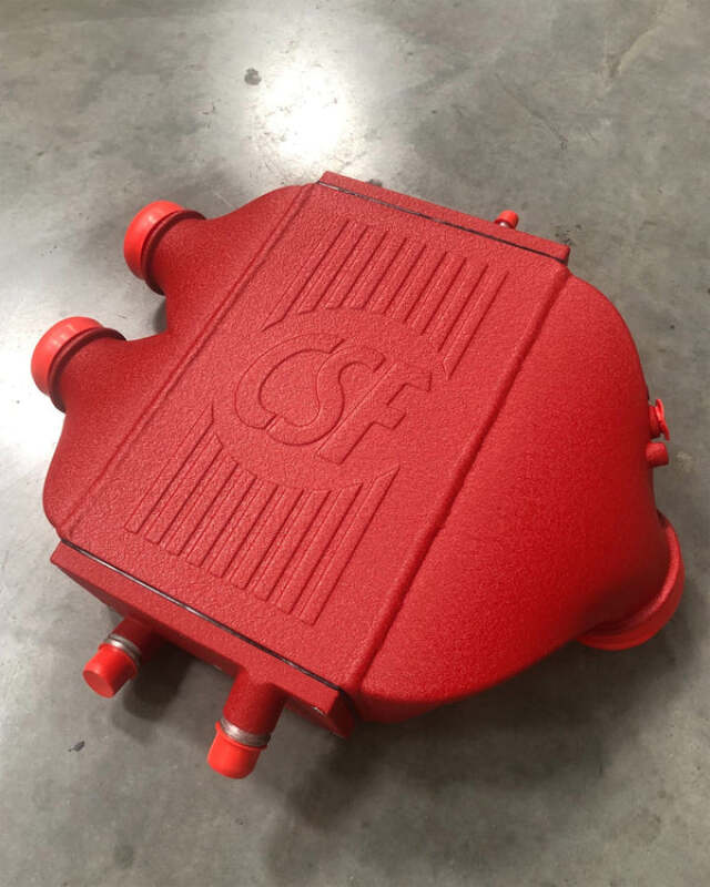 CSF top mount charge-air-cooler, crinkle red