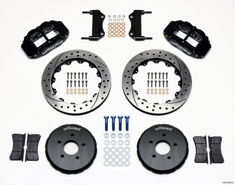 Wilwood Nissan 350Z / Infiniti G35 Forged Narrow Superlite 6R Front Big Brake Kit (13.06in) - Black / Drilled & Slotted