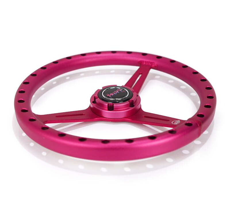 NRG Aluminum Steering Wheel 330mm - Extra Light - Ergonomic Grip - Anadized Pink (RST-072-PK) - photo 3