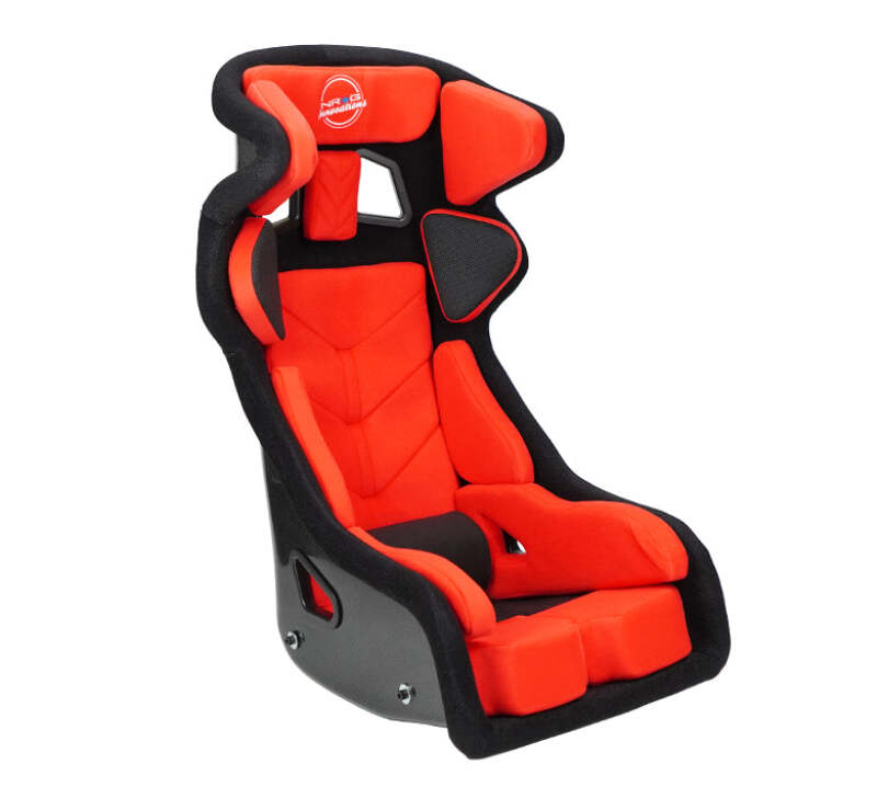 NRG FIA Competition Seat w/ Head Containment & Comp Fabric FIA homologated Velcro Paddings Small (FRP-RS700M)