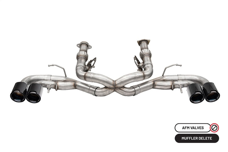 CORSA Performance 2020-2025 Chevrolet Corvette C8 RWD 3in Track Cat-Back Delete Exhaust with 4.5in CF Black PVDTips - photo 4