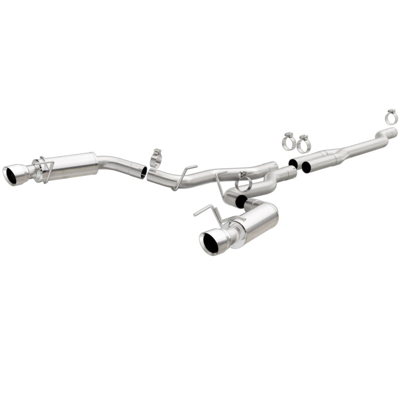 Magnaflow Cat-Back, SS, 2.5in, Competition, Dual Split Polish 4.5in Tips 2015 Ford Mustang Ecoboost