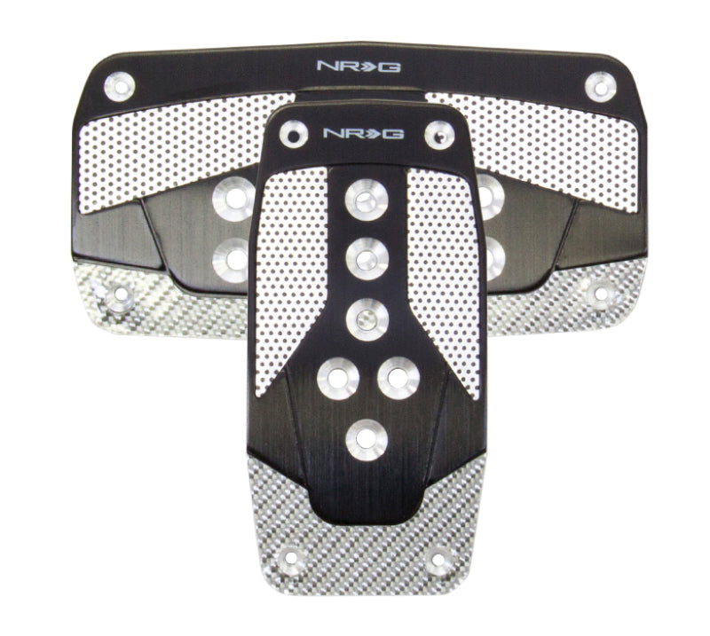 NRG Aluminum Sport Pedal A/T - Black w/ Silver Carbon