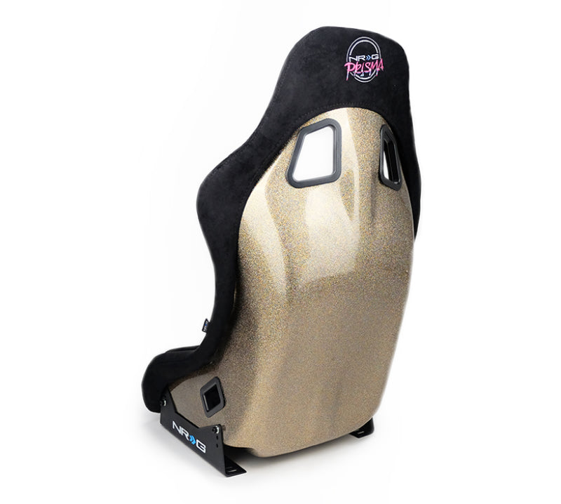 NRG FRP Bucket Seat ULTRA Edition (Black Alcantara/Gold Glitter Back)