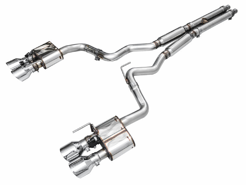 AWE Tuning 2021-2023 Ford Mustang Mach 1 SwitchPath Cat-Back Exhaust with Quad Chrome Silver Tips