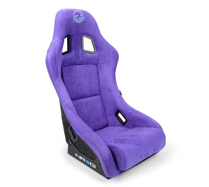 NRG FRP Bucket Seat PRISMA Edition w/ Pearlized Back Purple Alcantara