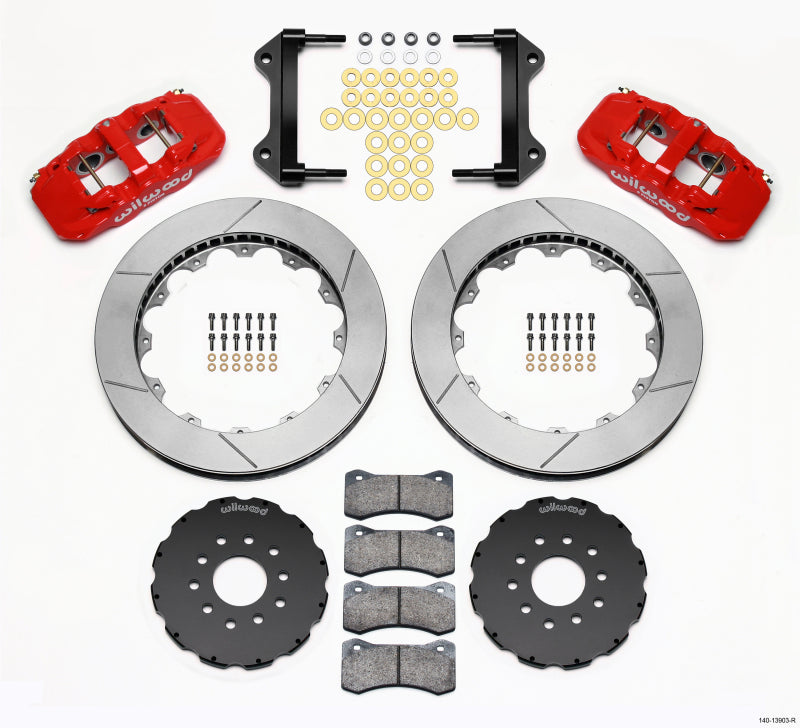 Wilwood 1997-2013 Chevrolet Corvette C5/C6 Aero6 Front Big Brake Kit (15in) - Red / Slotted