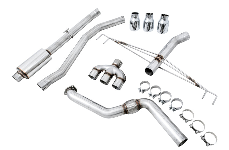 AWE Tuning 2017+ Honda Civic Type R Track Edition Exhaust with Front Pipe & Triple Chrome Silver Tips - photo 4