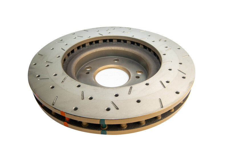 DBA Nissan Skyline GT-R (R32/R33/R34) 4000 Series XS Drilled & Slotted Front Brake Rotor, Gold Hat (DBA4926XS)