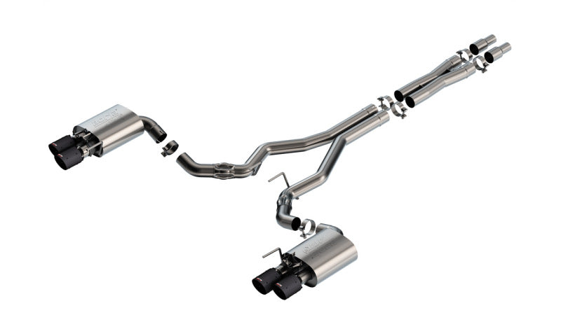 Borla 2024 Ford Mustang GT 5.0L V8 with Active Exhaust ATAK Cat-Back Exhaust System - Carbon Fiber