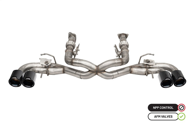 CORSA Performance 2020-2025 Chevrolet Corvette C8 RWD 3in Delete 4 Valve Cat-Back with NPP with 4.5in CF Black PVDTips - photo 4