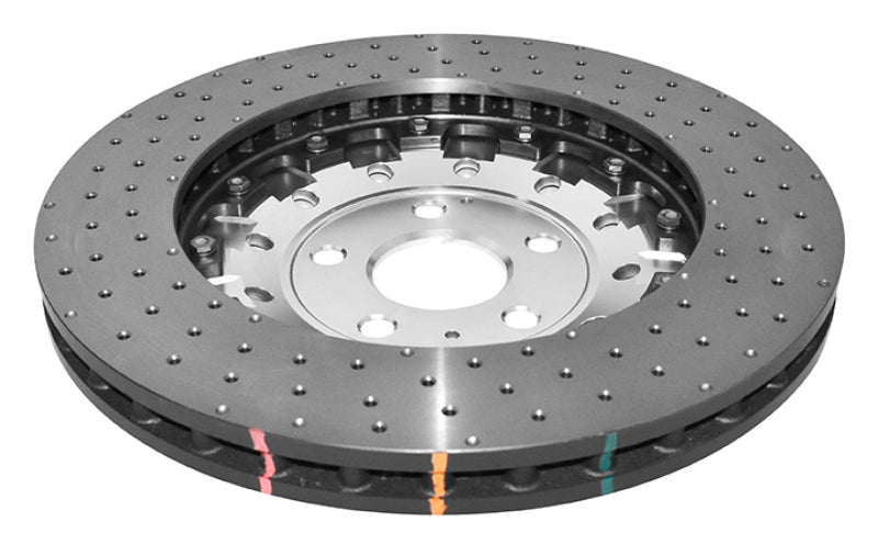 DBA Audi TT RS 5000 Series XD Drilled & Dimpled 2-Piece Front Brake Rotor, Silver Hat (DBA52842SLVXD)