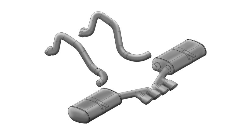 CORSA Performance 1997-2004 Chevrolet Corvette C5 Z06 5.7L V8 Polished Sport Axle-Back Exhaust
