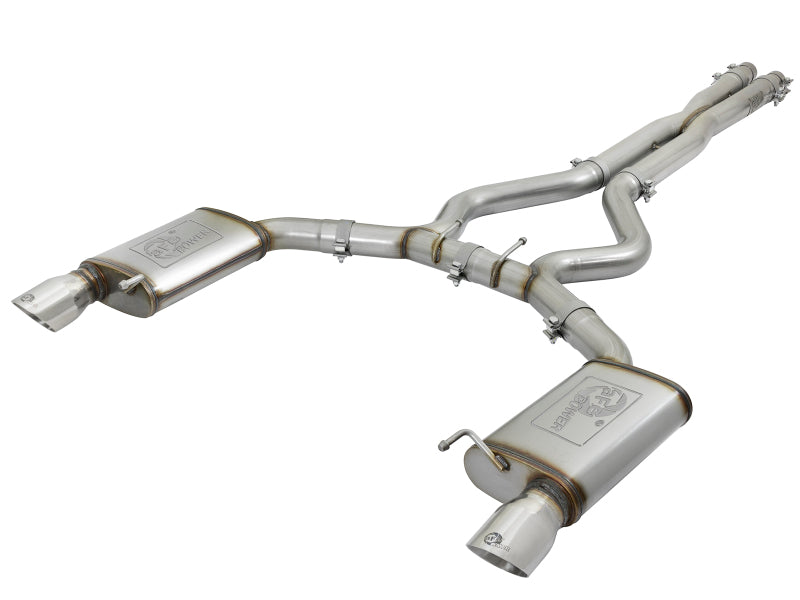 aFe MACH Force-Xp 3in 304 Stainless Steel Cat-Back Exhausts with Polished Tips 2015-2017 Ford Mustang GT V8-5.0L/V6-3.7L