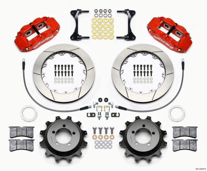 Wilwood 1999-2007 Subaru Impreza WRX Forged Narrow Superlite 4R Rear Big Brake Kit (12.88in) - Red / Slotted