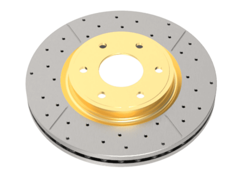 DBA BMW 3 Series (E46) Street Series Drilled & Slotted Rear Brake Rotor, Gold Hat (DBA2856X)