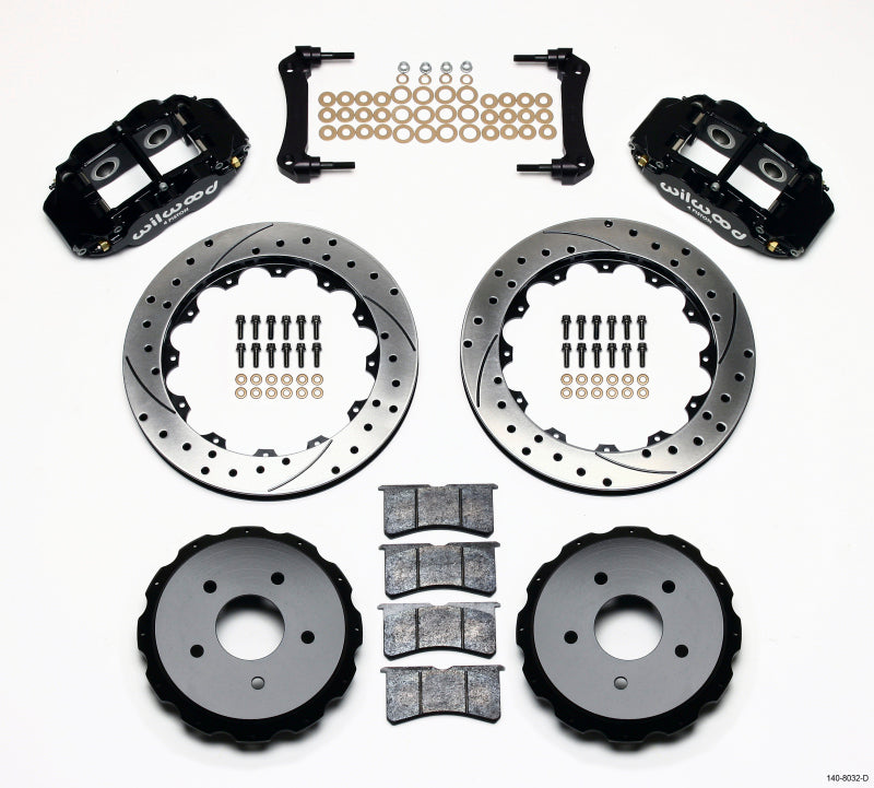 Wilwood 1997-2004 Chevrolet Corvette C5 / Z06 Forged Narrow Superlite 4R Rear Big Brake Kit (12.88in) - Black / Drilled & Slotted