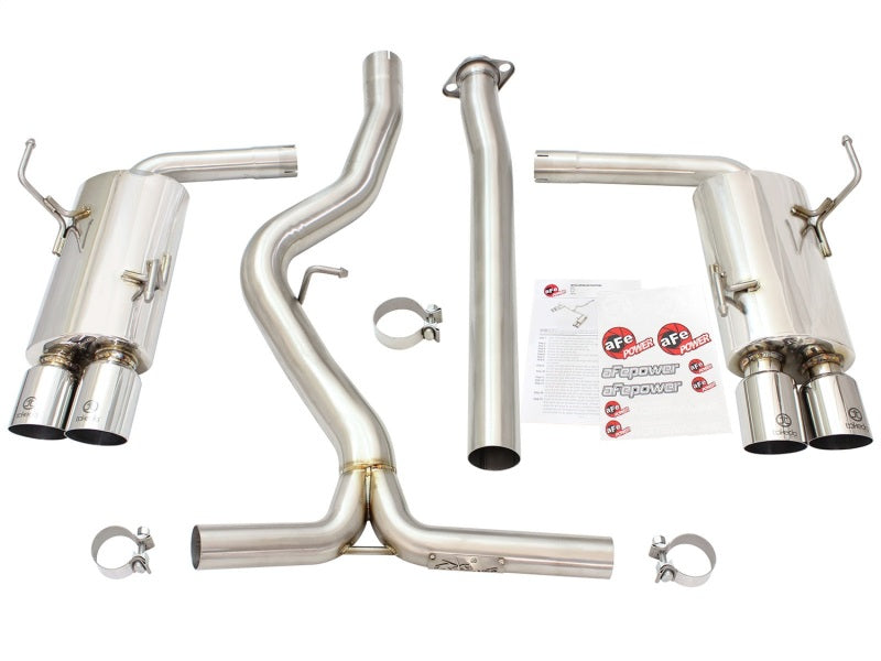 aFe Takeda 3in Stainless Steel Exhaust Cat-Back 2015-2016 Subaru WRX/STI 2.0L/2.5L Polished Tips