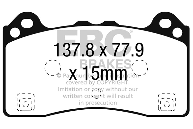 EBC Ford Focus RS (Mk3) Greenstuff 2000 Series Front Brake Pads (DP22274)
