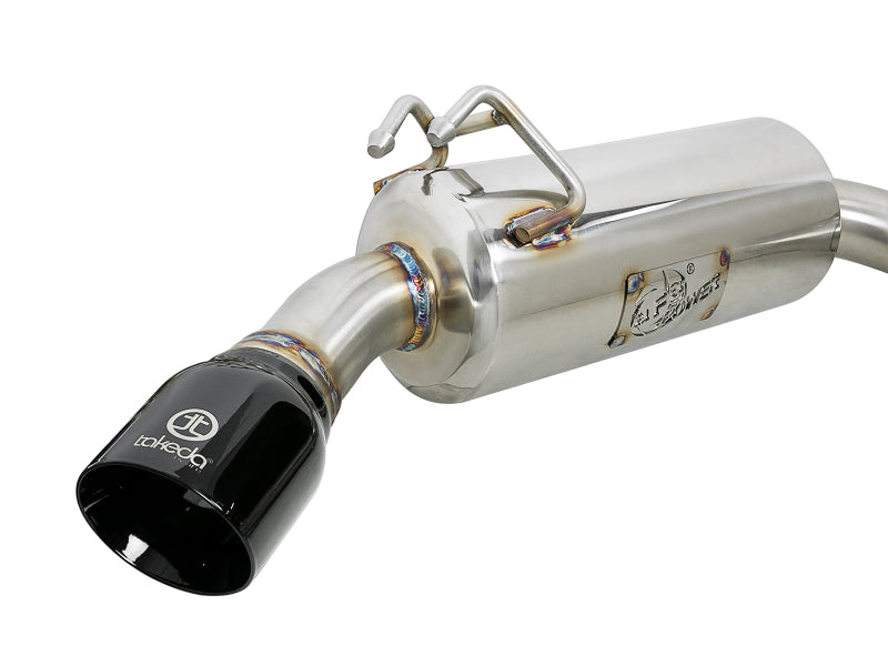 aFe Takeda 3in. to 2.5in. 304 Stainless Steel Cat-Back Exhaust 2008-2015 Mitsubishi Lancer EVO I4-2.0L - Black Tips - photo 2