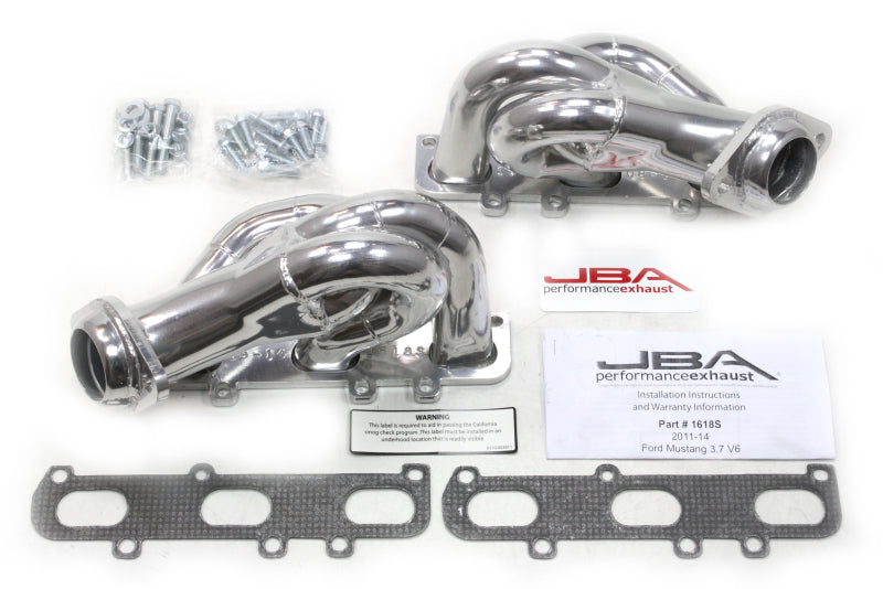 JBA 2011-2017 Ford Mustang 3.7L V6 1-5/8in Primary Silver Ctd Cat4Ward Header