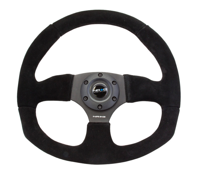 NRG Reinforced Steering Wheel (320mm Horizontal / 330mm Vertical) Black Suede w/ Black Stitching (RST-009S) - photo 3