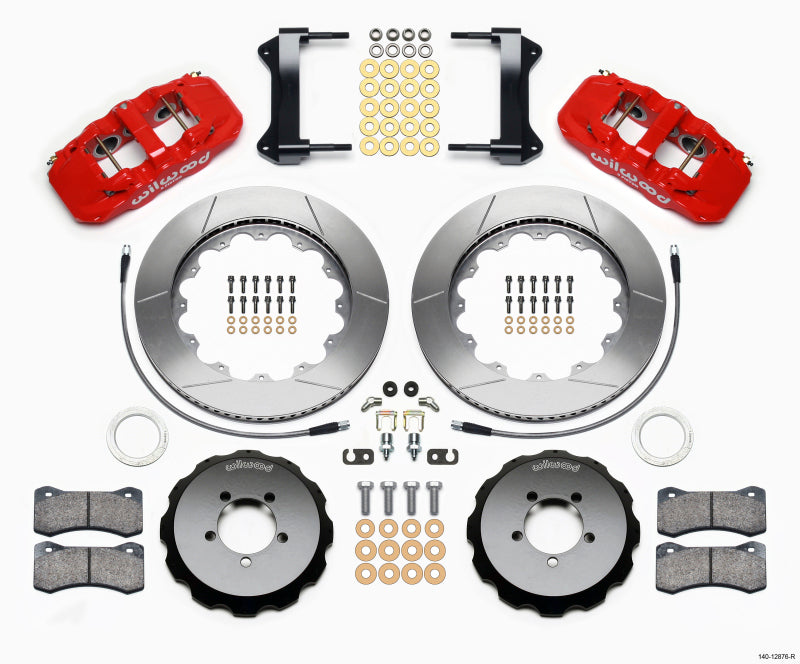 Wilwood 1999-2012 Subaru WRX Aero6 Front Big Brake Kit (14in) - Red / Slotted