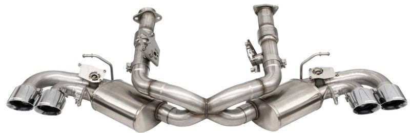 CORSA Performance 2020-2025 Corvette C8 3in Valved Cat-Back 4.5in Polished Quad Tips Fits Factory Perf Exhaust DeletesAFM