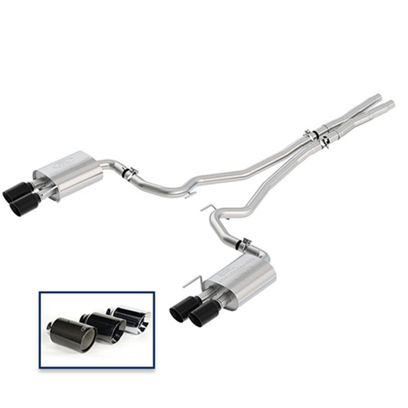 Ford Racing 2018+ Mustang GT 5.0L Cat-Back Extreme Exhaust System with Quad Black Chrome Tips - photo 2