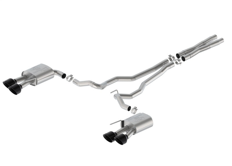 Ford Racing 2024 Mustang 5.0L Sport Non-Active Cat-Back Exhaust with Valance - Black Tip