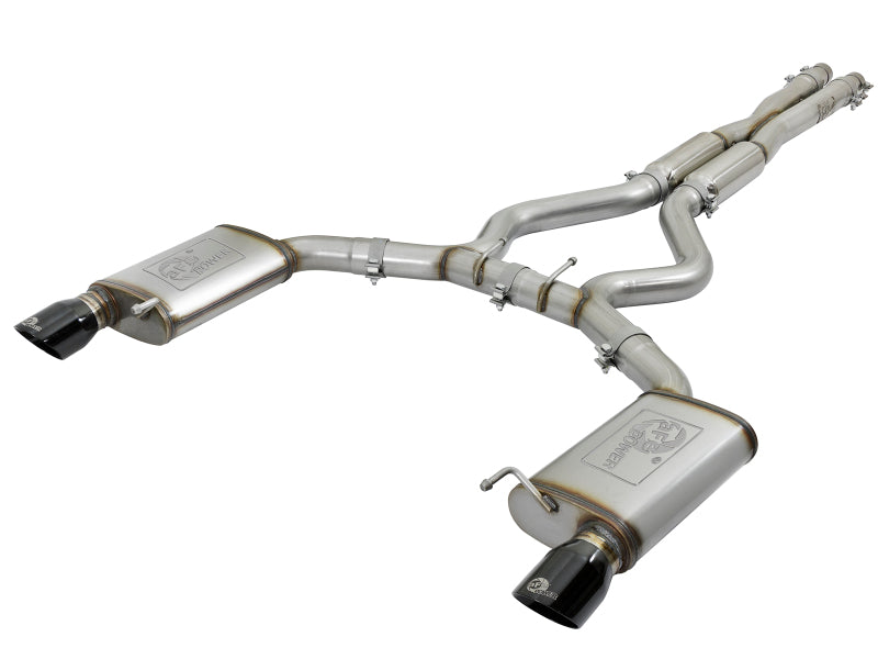 aFe MACH Force-Xp 3in 304 Stainless Steel Loud Tone Cat-Back with Black Tips 2015-2017 Ford Mustang V6-3.7L/V8-5.0L