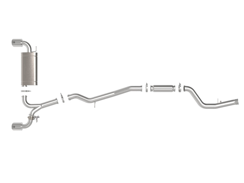 aFe POWER Takeda 2021 Toyota Supra 2.0L 2.5in-3in 304 Stainless Steel Cat-Back Exhaust with Polished Tips - photo 4