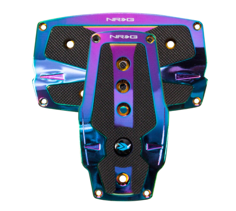 NRG Aluminum Sport Pedal A/T - Neochrome w/ Black Rubber Inserts