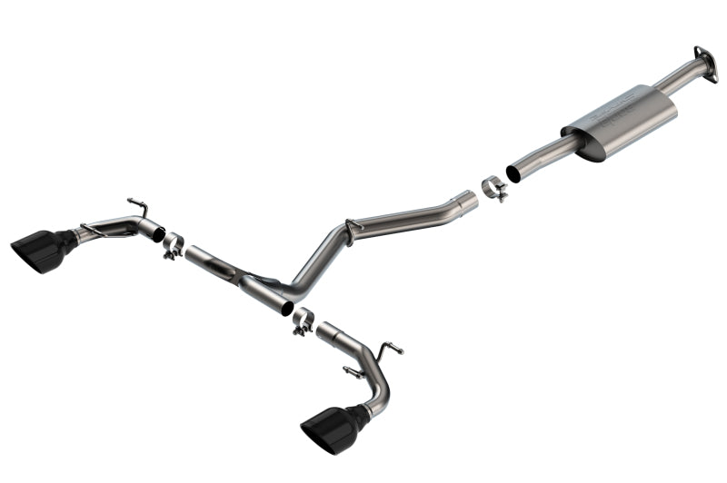 Borla 2022-2023 Subaru BRZ/Toyota GR86 2.4L RWD AT/MT S-Type Cat-Back Exhaust - Black Chrome Tips